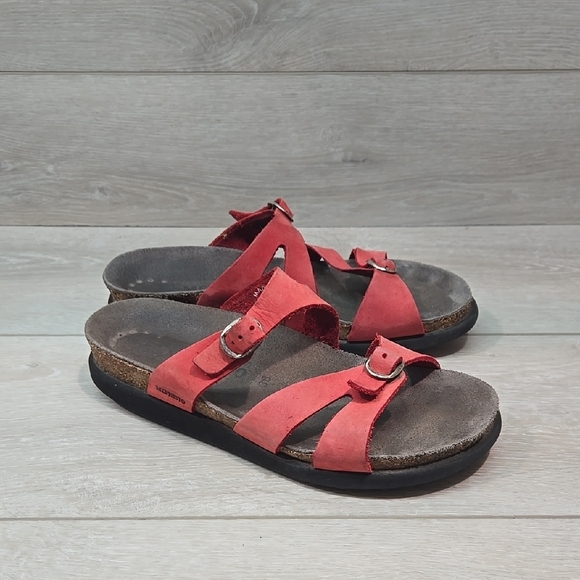Mephisto Women's Red Leather Strappy Platform  Sandals Shoes Sz 38/8 - Picture 1 of 13
